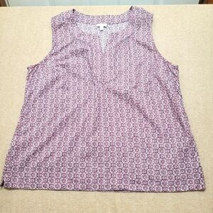 Talbots Floral Womens XL Sleeveless Tank Top Summer Tropical‎ Resort Beach Mom